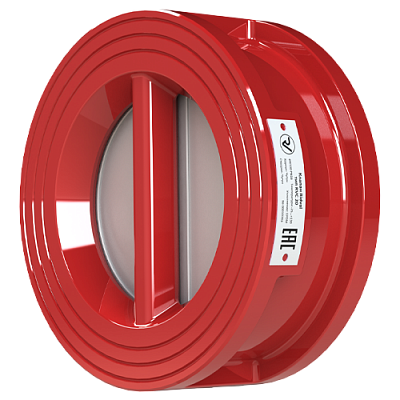 Клапан обратный двухстворчатый Ridval тип RVC 20, корпус чугун, створки чуг DN040 КРАСНЫЙ
